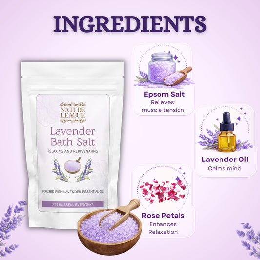 Lavender Bath Salt & Soap Combo (Pack of 3)