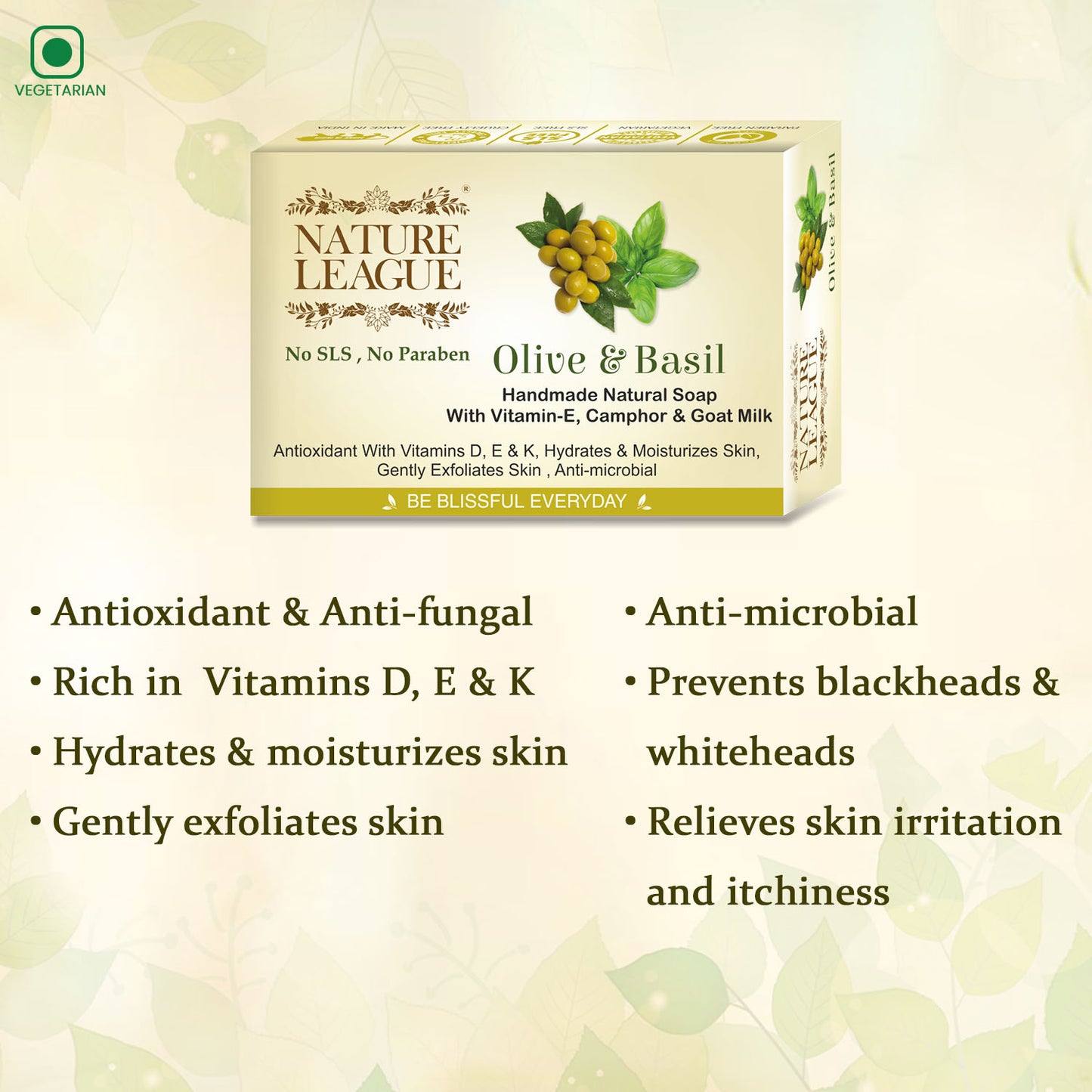 OLIVE & BASIL Natural Skin Nourishing Handmade Soap