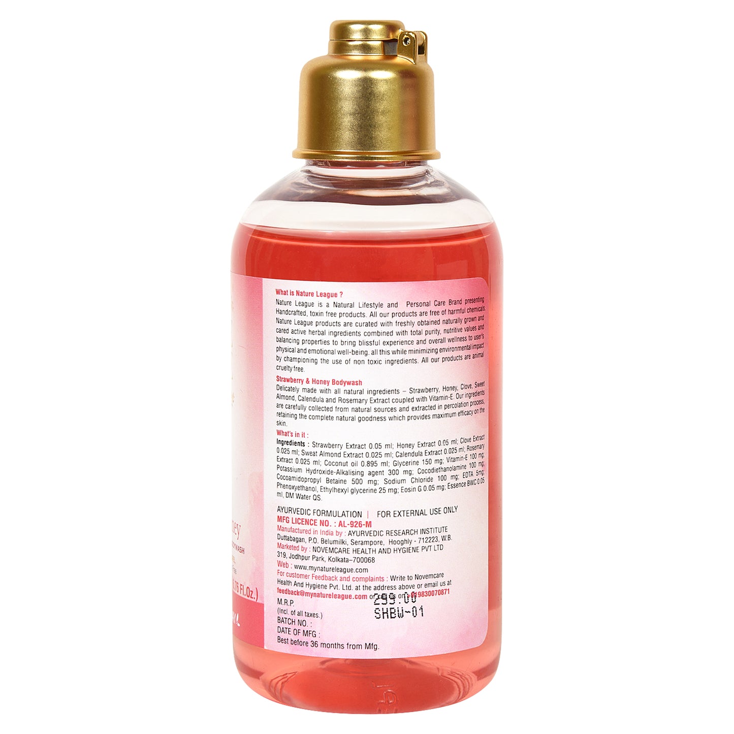 STRAWBERRY & HONEY, Silky & Skin Nourishing Natural Body Wash