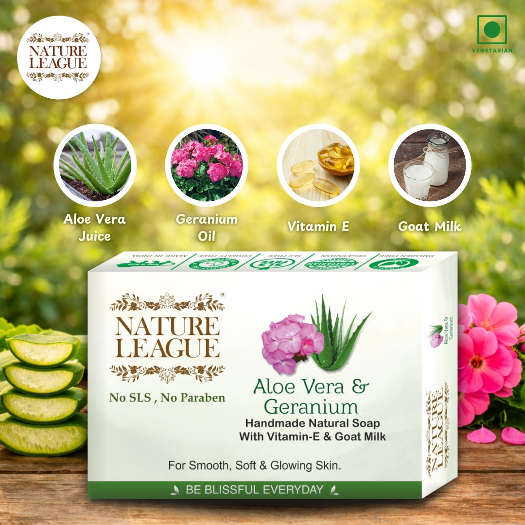 ALOEVERA & GERANIUM Natural Skin Nourishing Handmade Soap