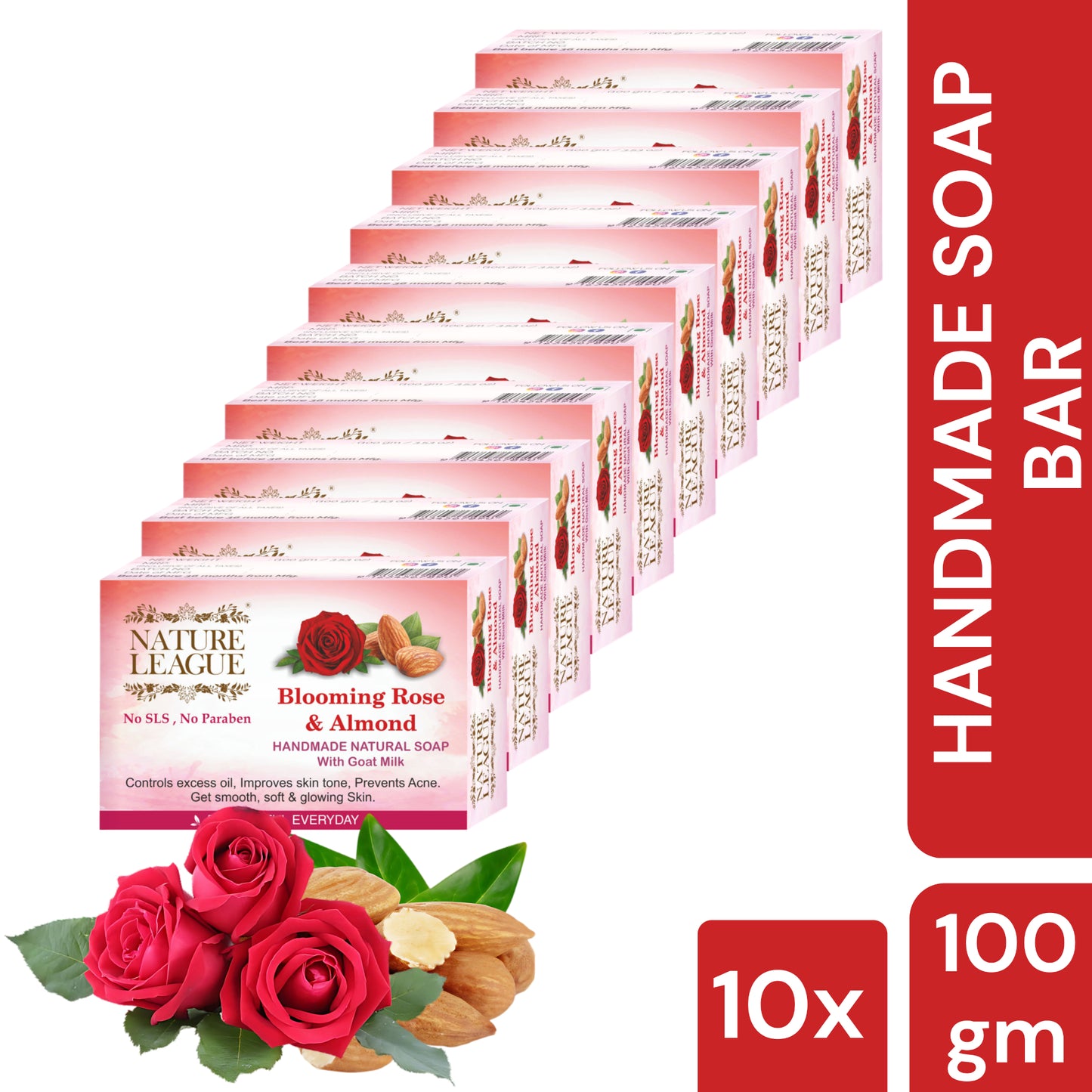 BLOOMING ROSE & ALMOND Natural Skin Nourishing Handmade Soap