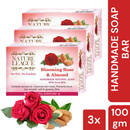 BLOOMING ROSE & ALMOND Natural Skin Nourishing Handmade Soap