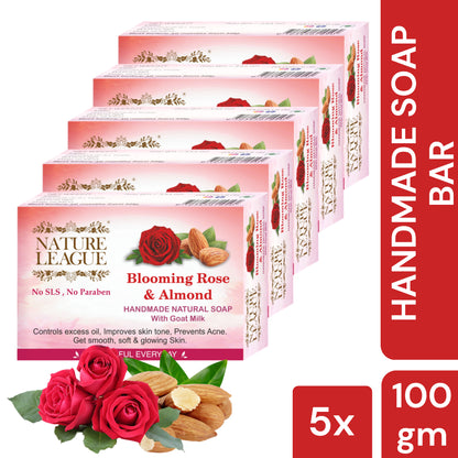 BLOOMING ROSE & ALMOND Natural Skin Nourishing Handmade Soap