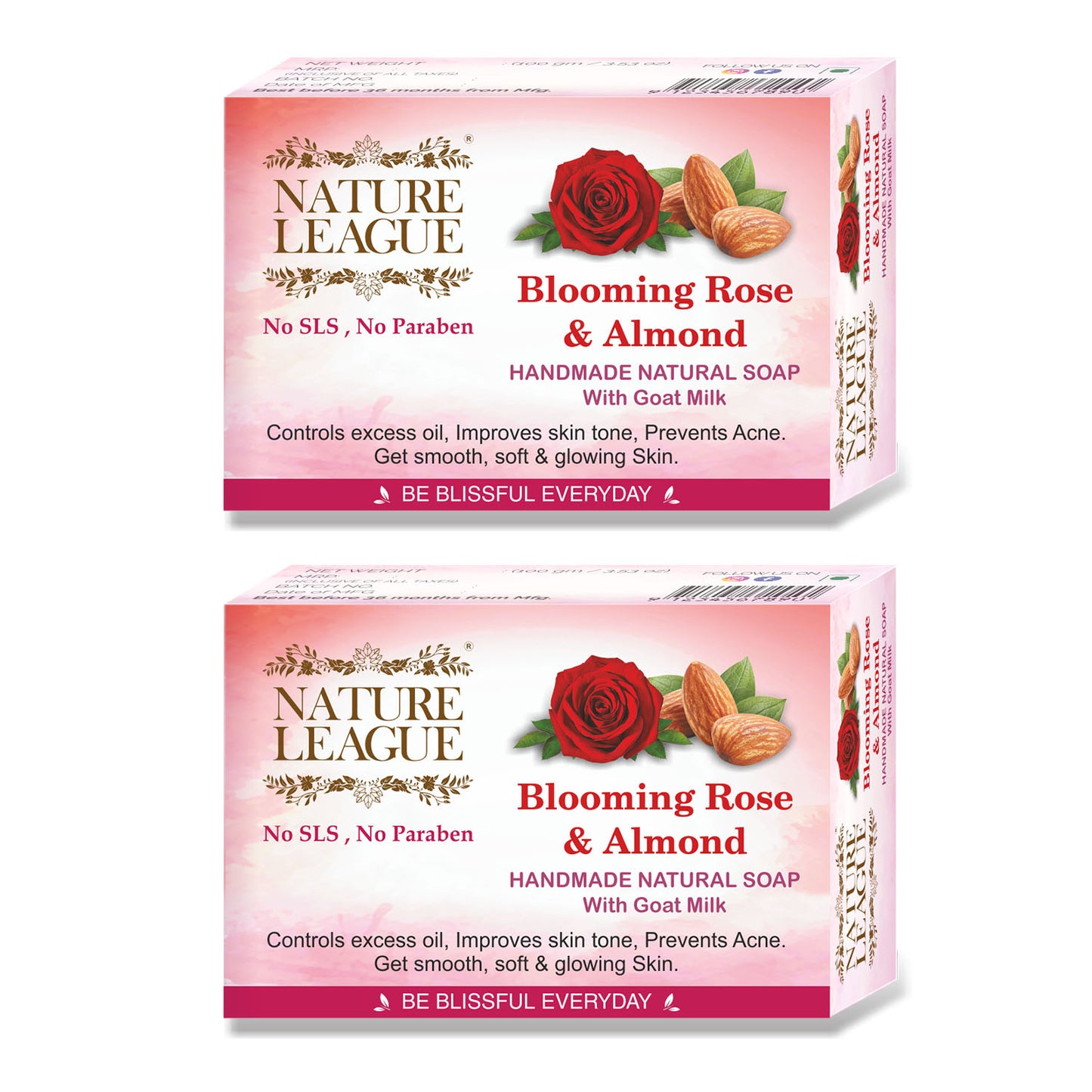 BLOOMING ROSE & ALMOND Natural Skin Nourishing Handmade Soap