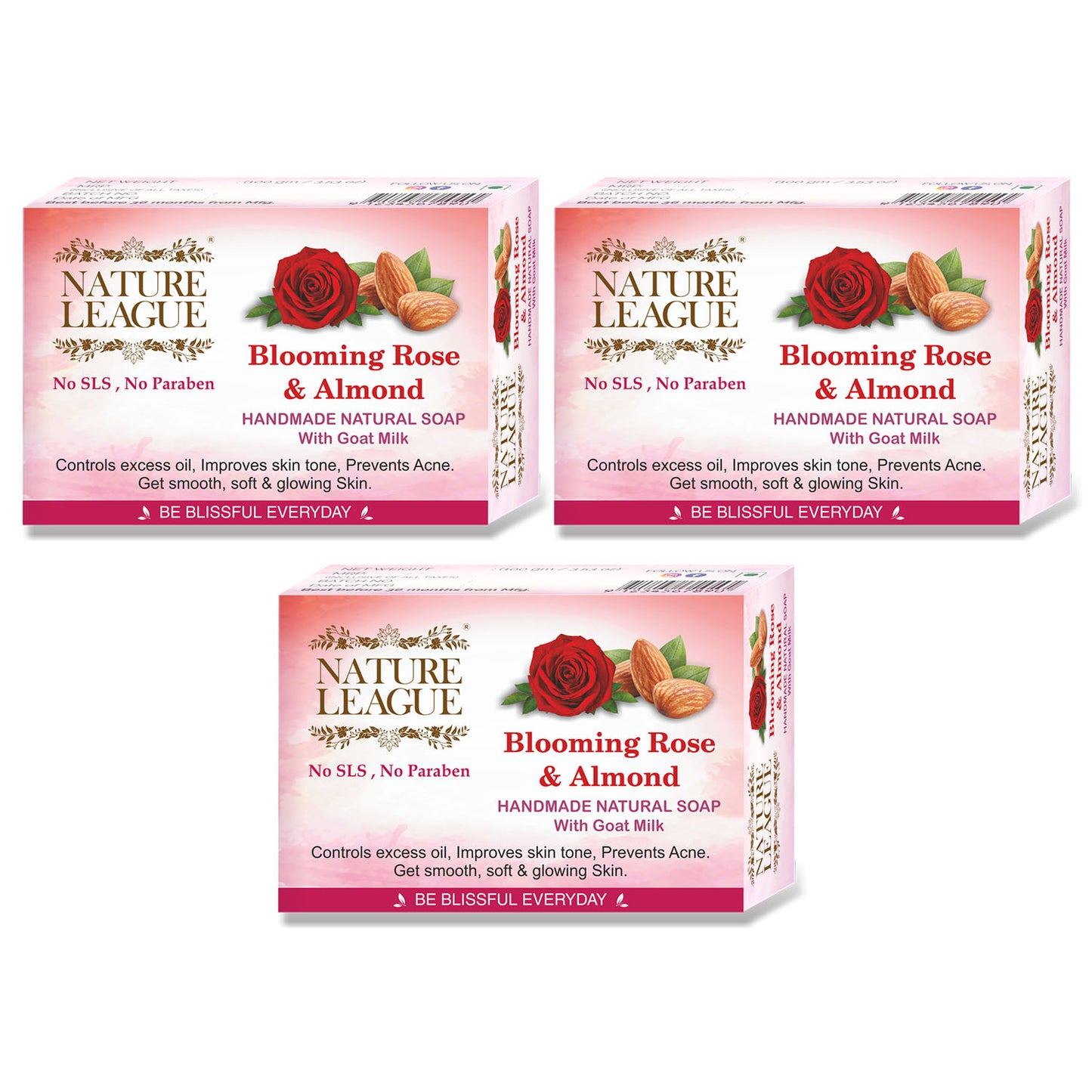 BLOOMING ROSE & ALMOND Natural Skin Nourishing Handmade Soap