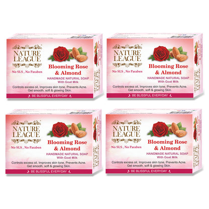 BLOOMING ROSE & ALMOND Natural Skin Nourishing Handmade Soap