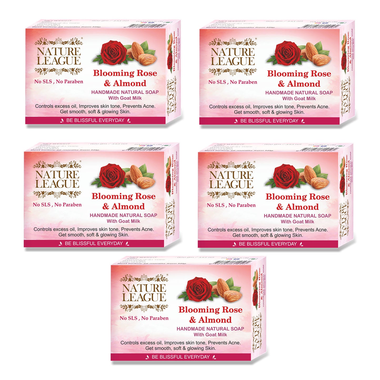 BLOOMING ROSE & ALMOND Natural Skin Nourishing Handmade Soap