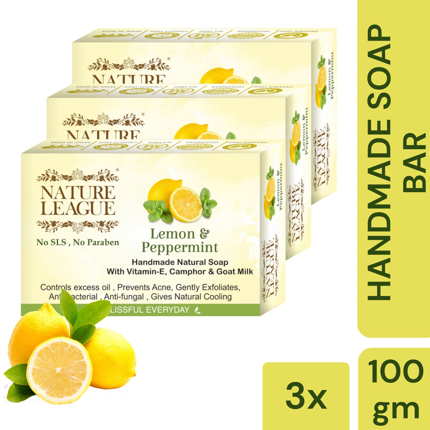 LEMON & PEPPERMINT Natural Skin Nourishing Handmade Soap