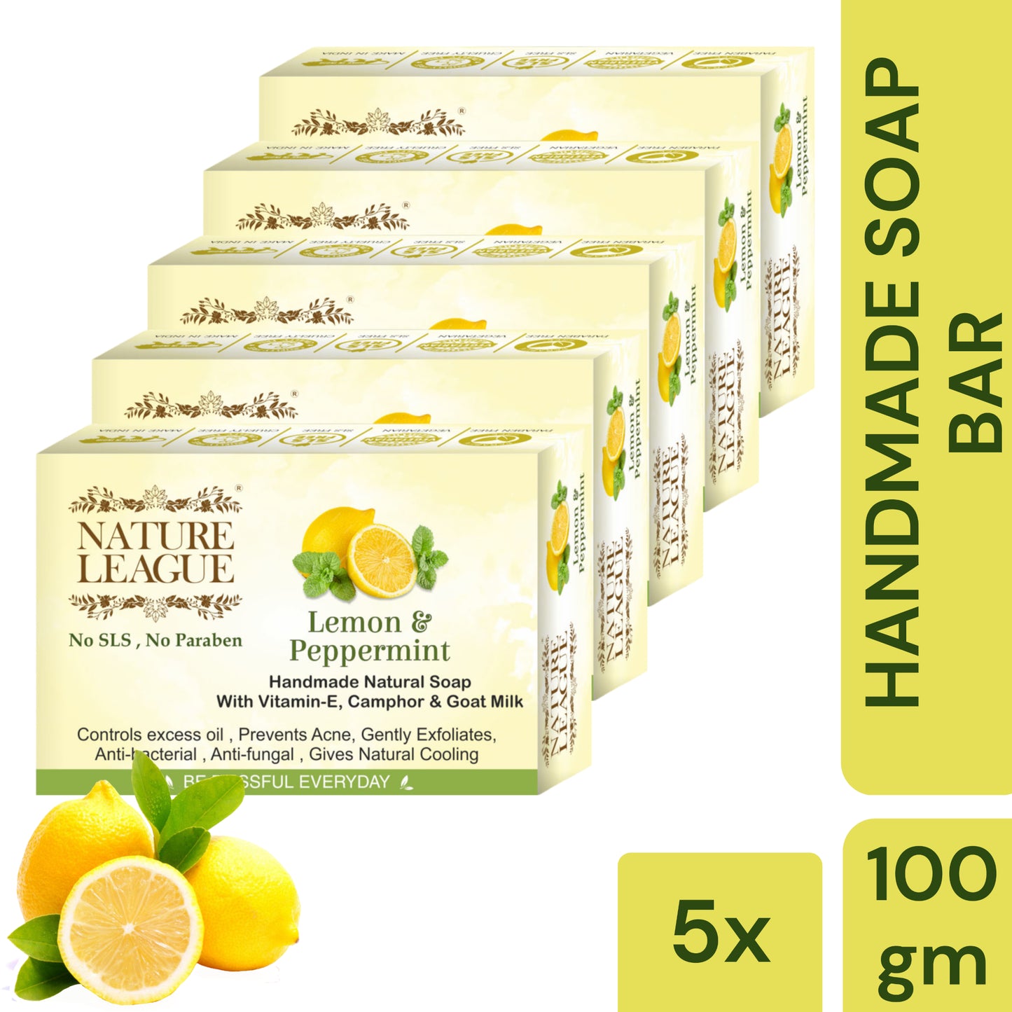 LEMON & PEPPERMINT Natural Skin Nourishing Handmade Soap