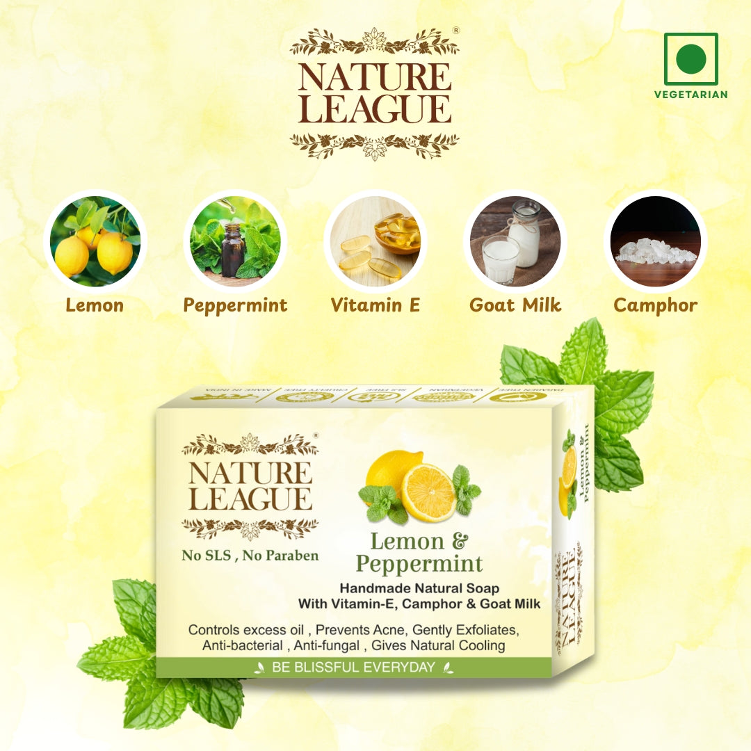 LEMON & PEPPERMINT Natural Skin Nourishing Handmade Soap