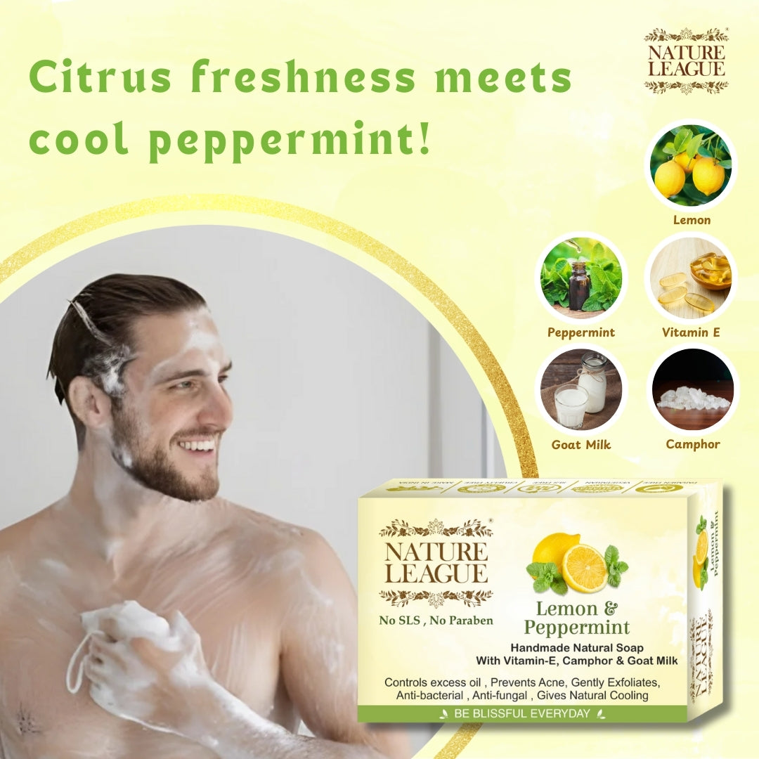 LEMON & PEPPERMINT Natural Skin Nourishing Handmade Soap