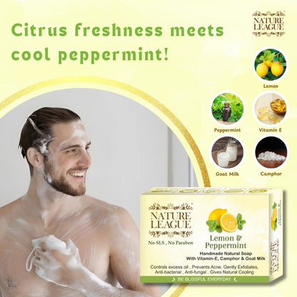 LEMON & PEPPERMINT Natural Skin Nourishing Handmade Soap