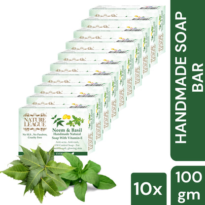 NEEM & BASIL Natural Skin Nourishing Handmade Soap