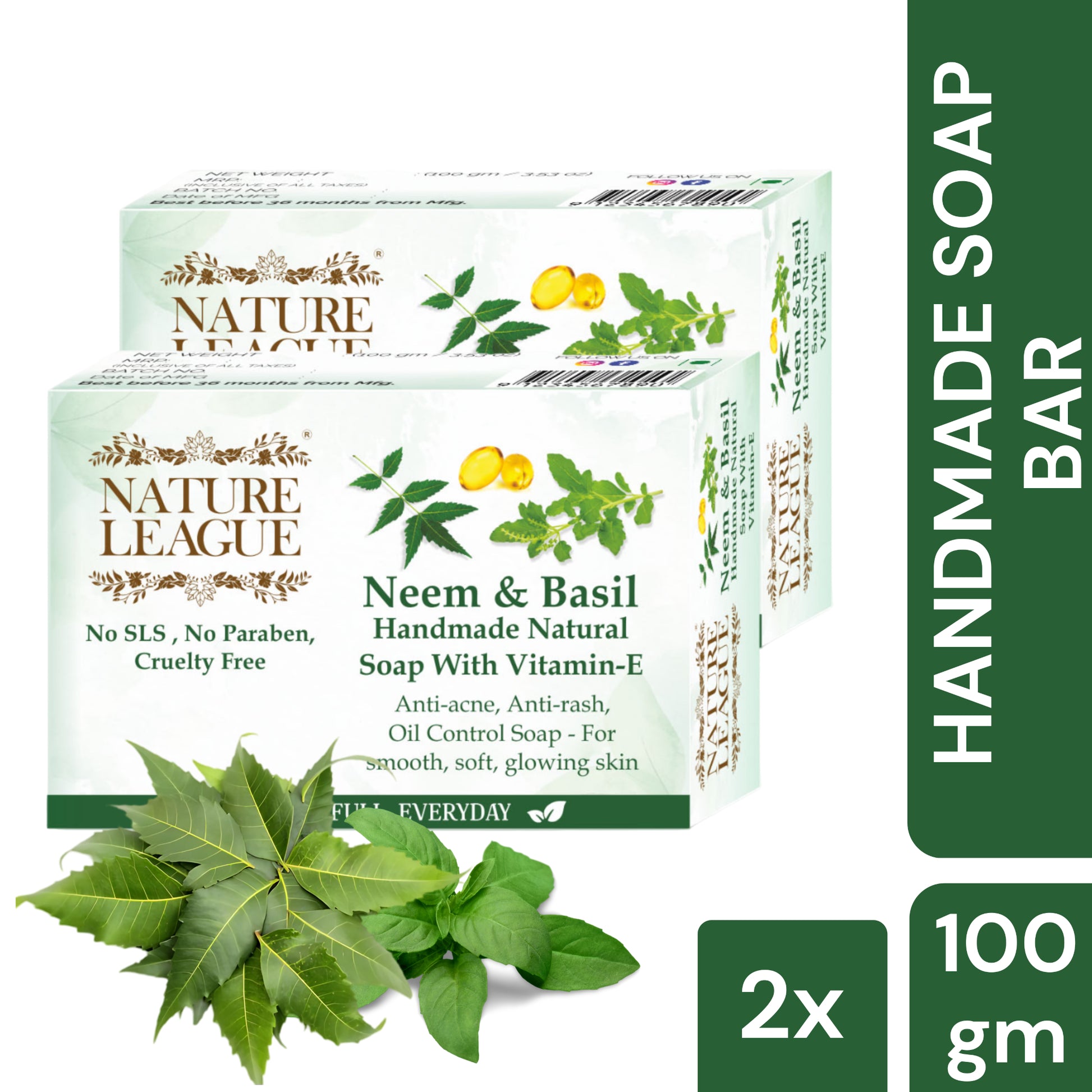 NEEM & BASIL Natural Skin Nourishing Handmade Soap