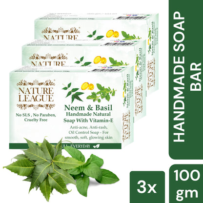 NEEM & BASIL Natural Skin Nourishing Handmade Soap