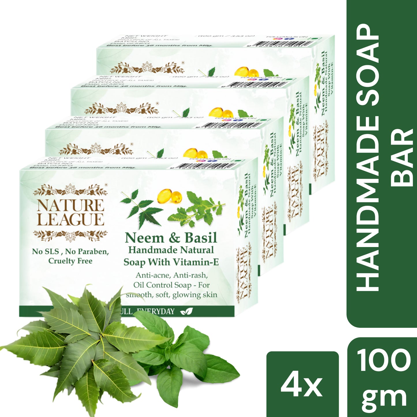 NEEM & BASIL Natural Skin Nourishing Handmade Soap