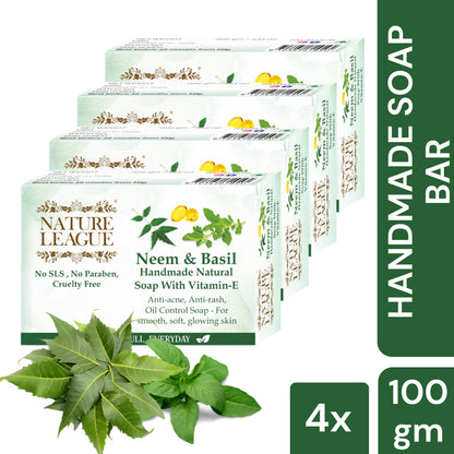 NEEM & BASIL Natural Skin Nourishing Handmade Soap