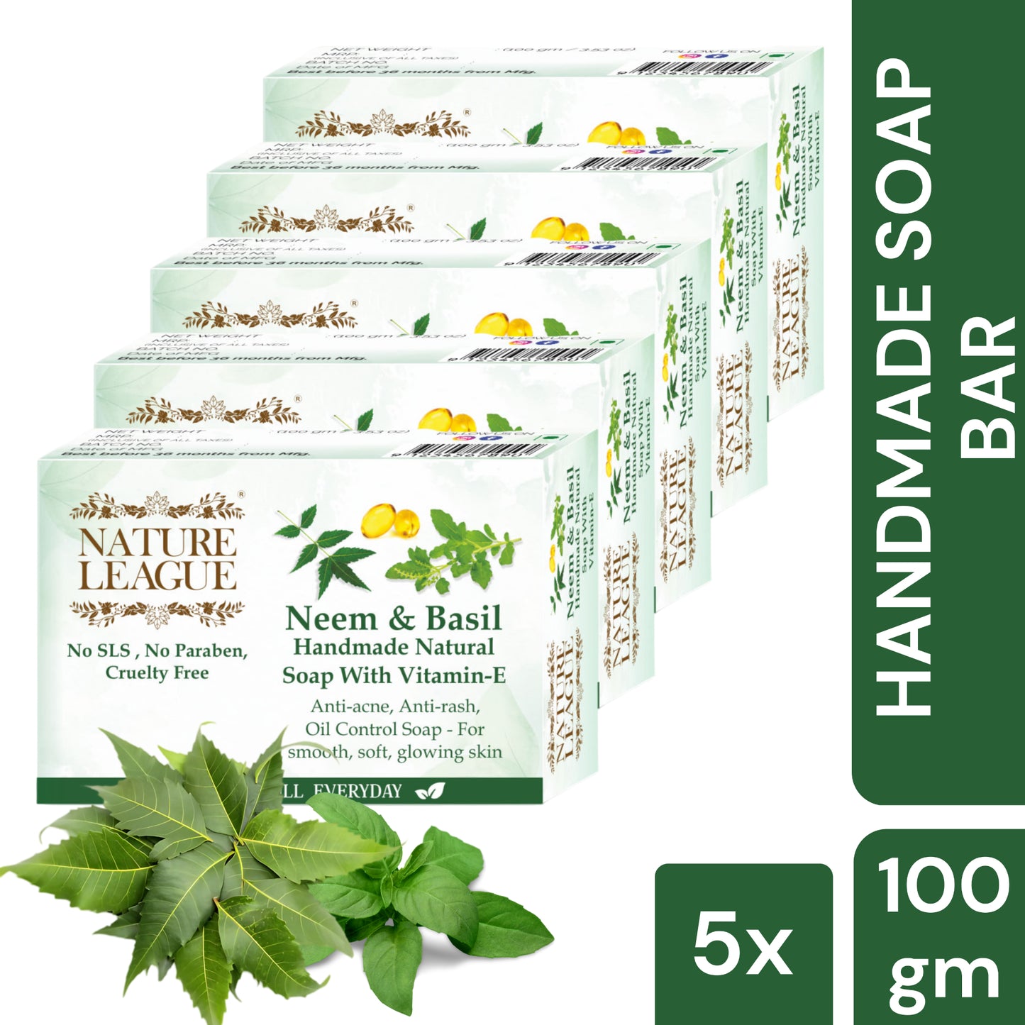 NEEM & BASIL Natural Skin Nourishing Handmade Soap