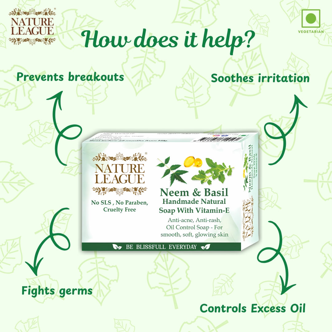 NEEM & BASIL Natural Skin Nourishing Handmade Soap