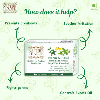 NEEM & BASIL Natural Skin Nourishing Handmade Soap