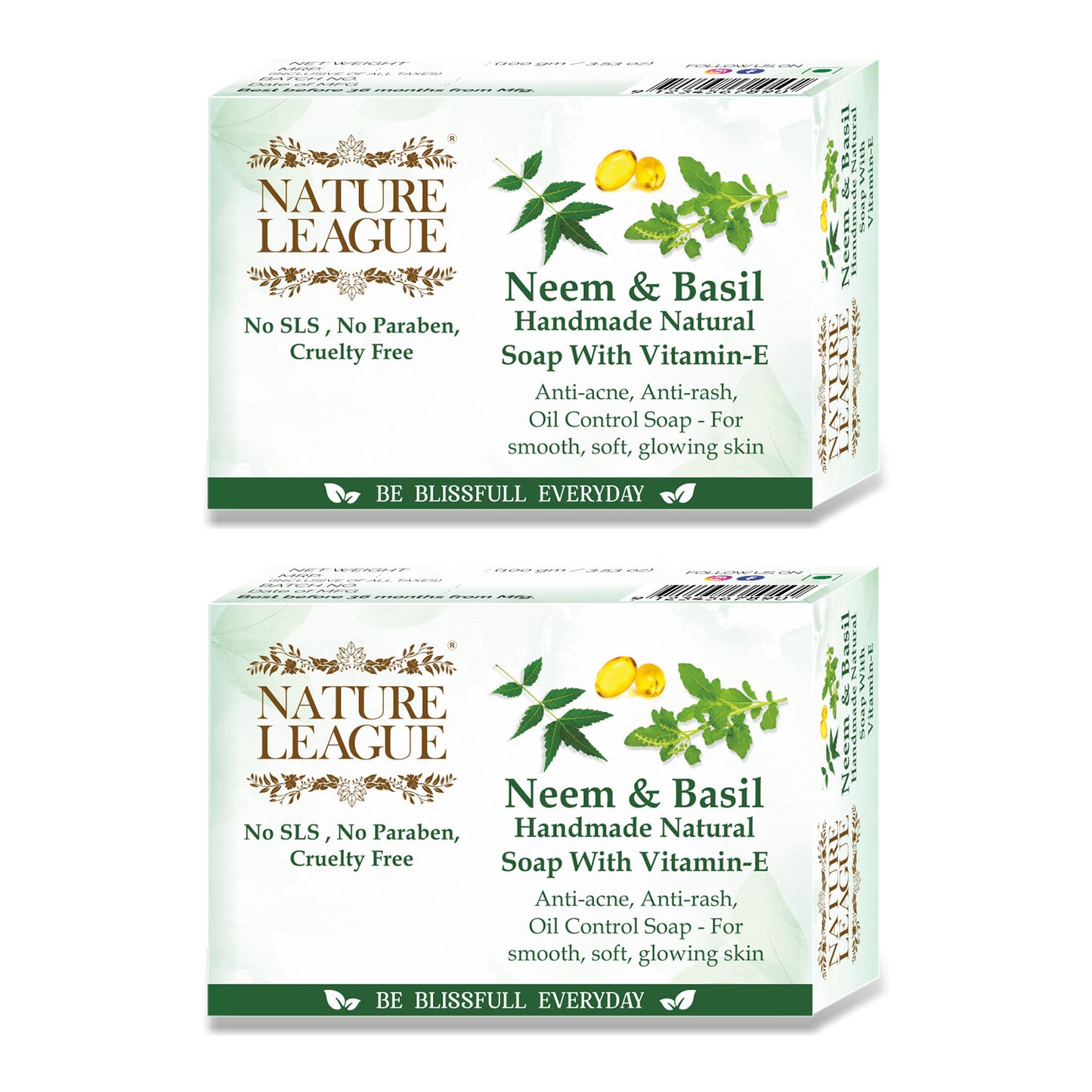 NEEM & BASIL Natural Skin Nourishing Handmade Soap