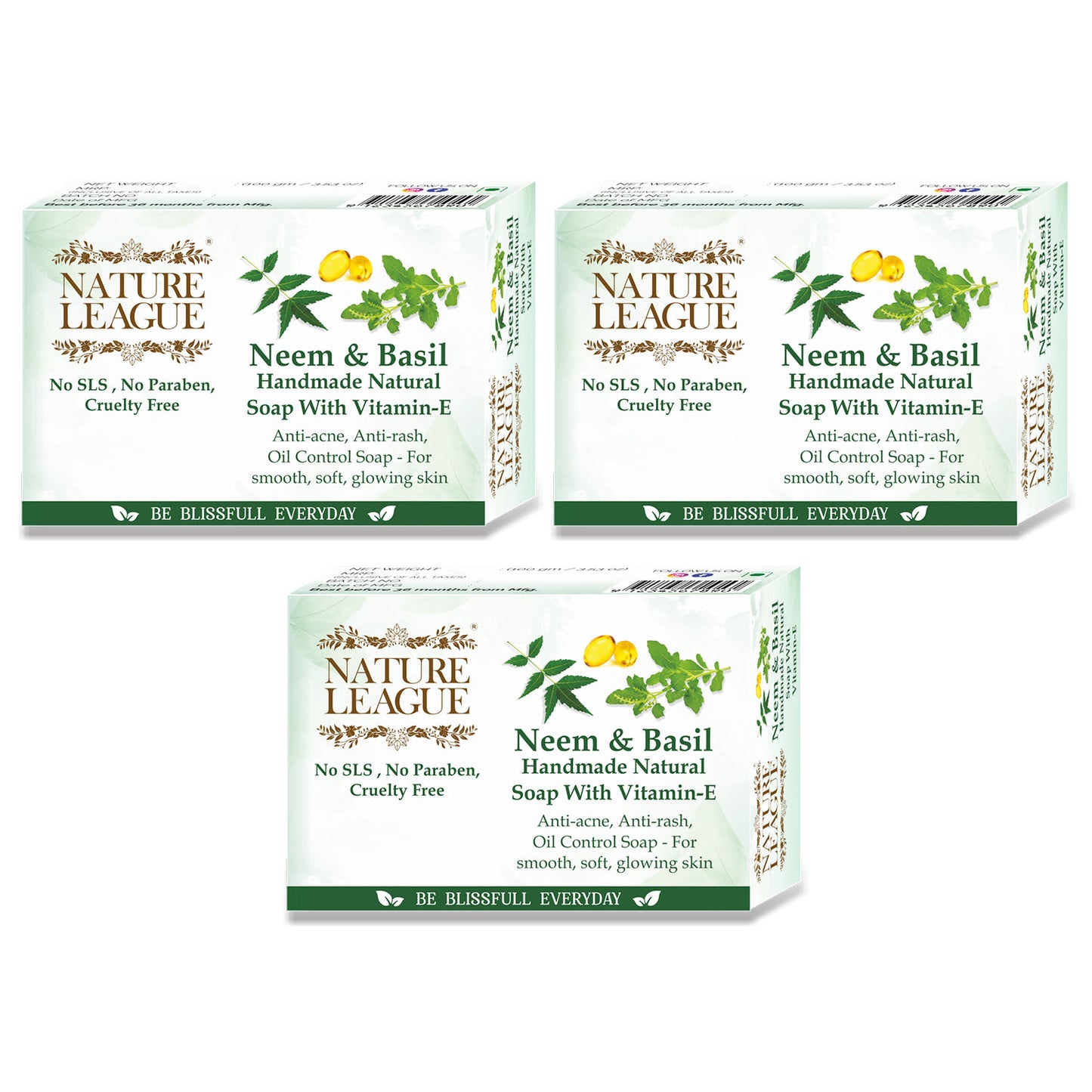 NEEM & BASIL Natural Skin Nourishing Handmade Soap