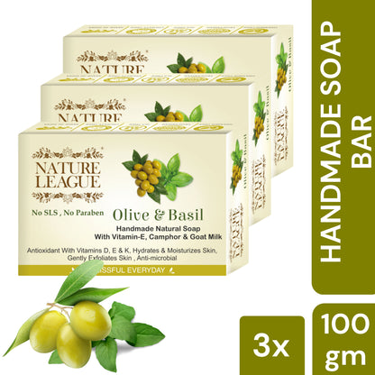 OLIVE & BASIL Natural Skin Nourishing Handmade Soap