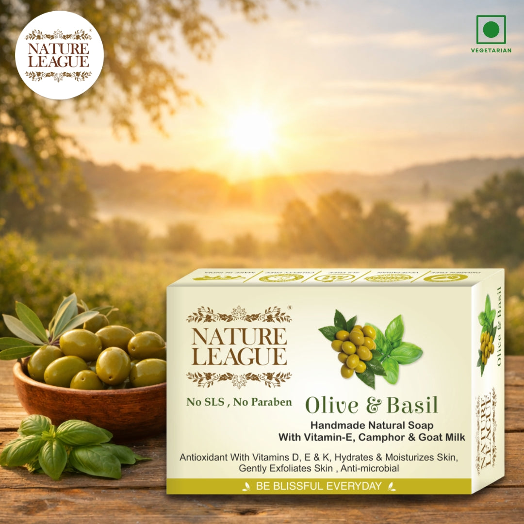 OLIVE & BASIL Natural Skin Nourishing Handmade Soap