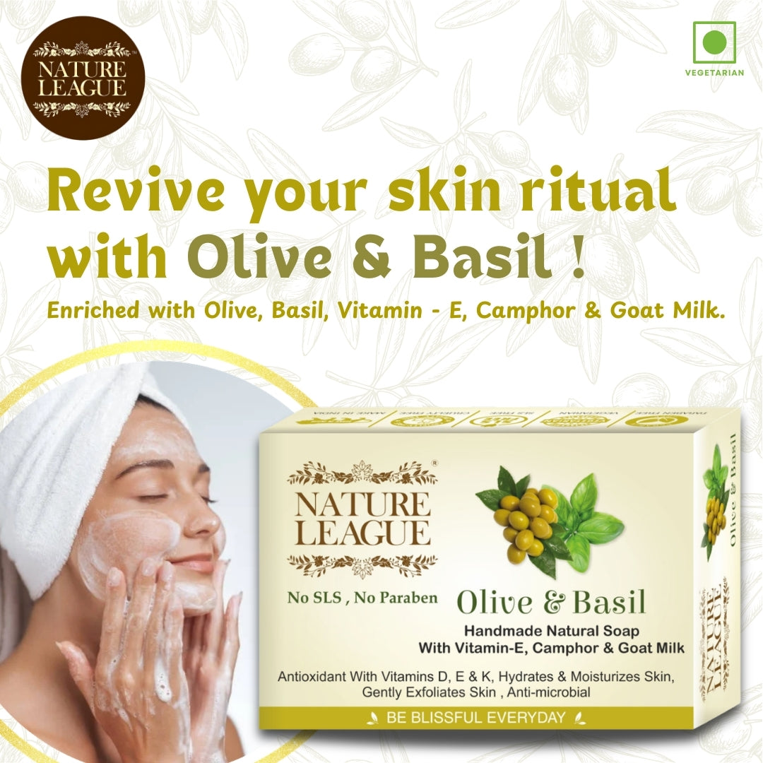 OLIVE & BASIL Natural Skin Nourishing Handmade Soap