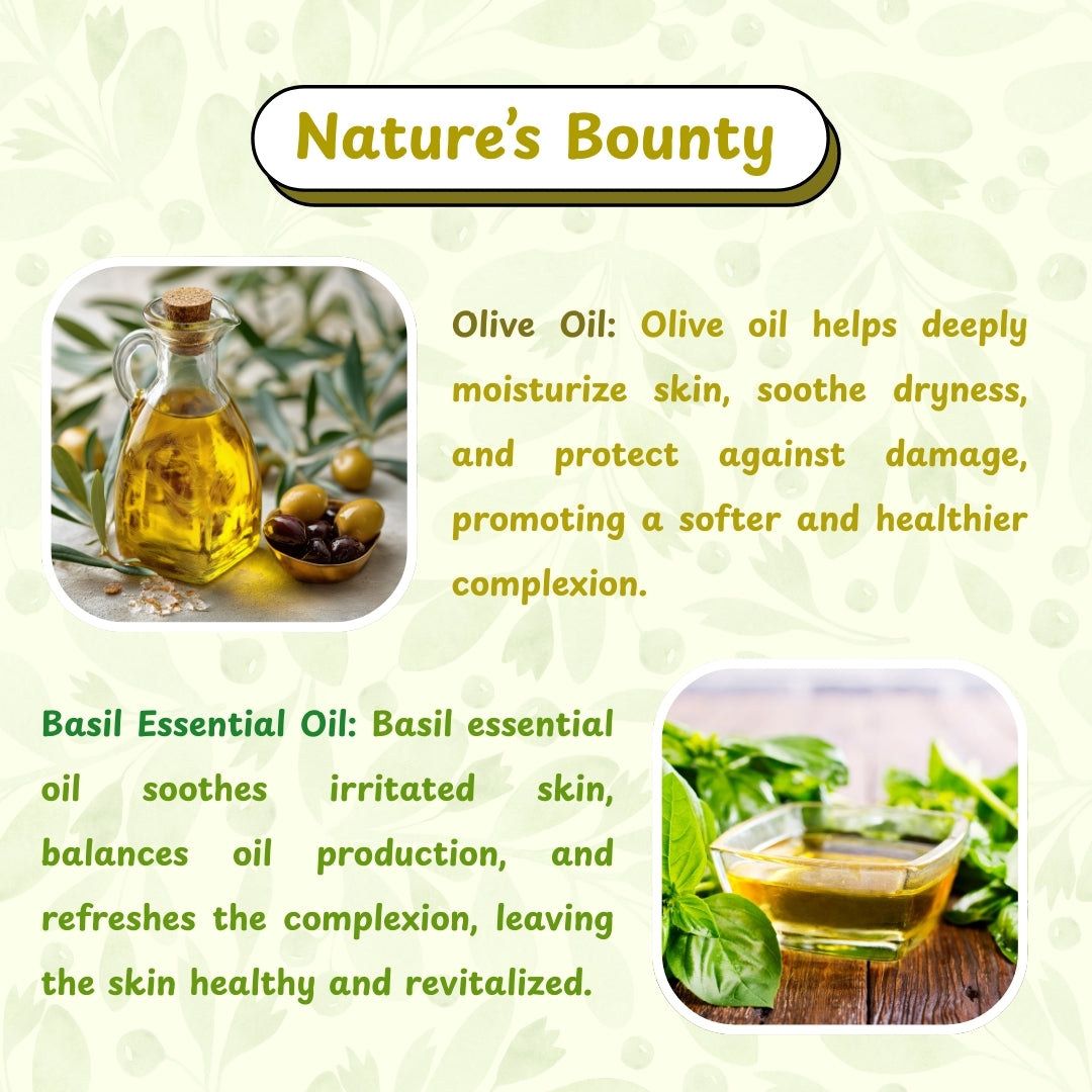 OLIVE & BASIL Natural Skin Nourishing Handmade Soap