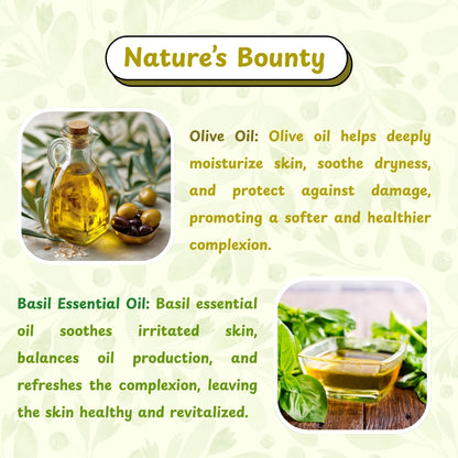 OLIVE & BASIL Natural Skin Nourishing Handmade Soap