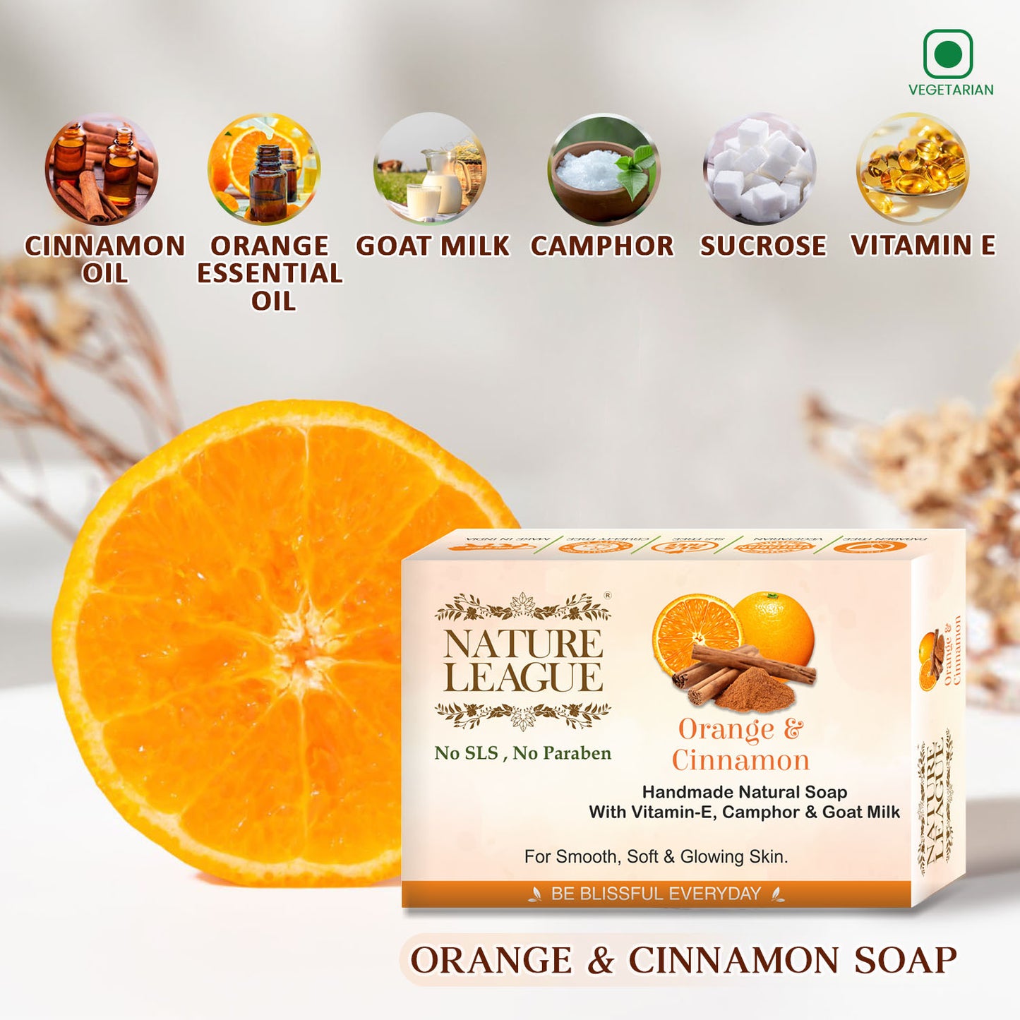 ORANGE & CINNAMON Natural Skin Nourishing Handmade Soap