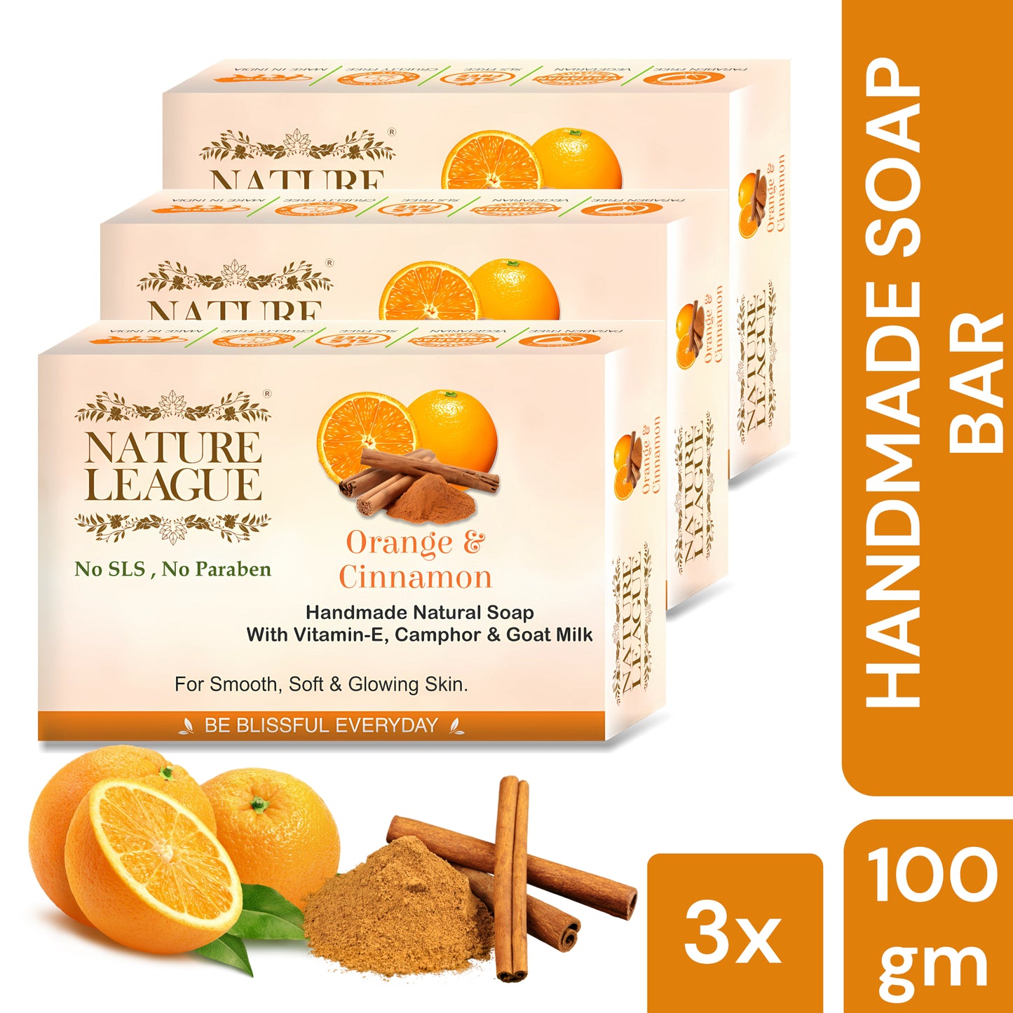 ORANGE & CINNAMON Natural Skin Nourishing Handmade Soap