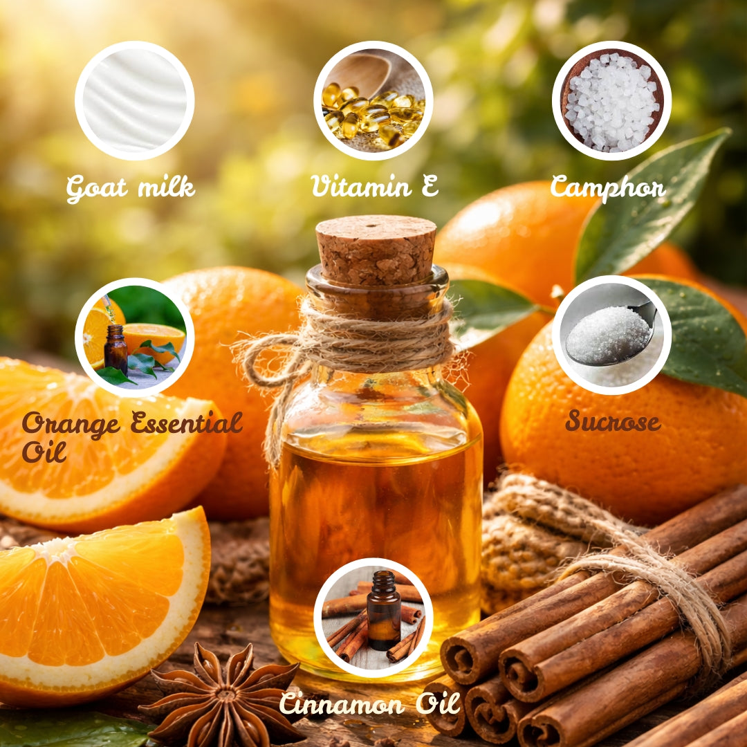 ORANGE & CINNAMON Natural Skin Nourishing Handmade Soap