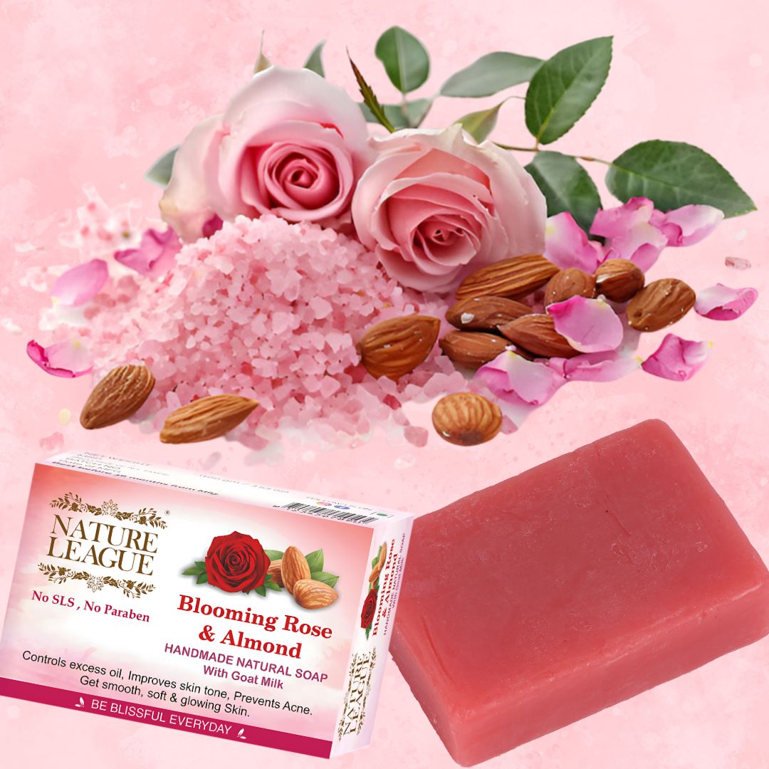 BLOOMING ROSE & ALMOND Natural Skin Nourishing Handmade Soap