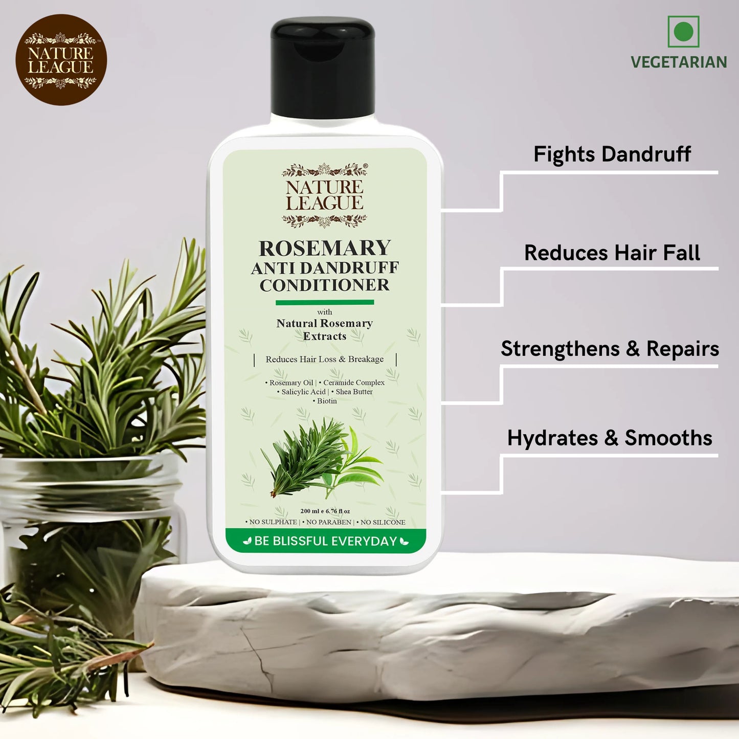 ROSEMARY Anti-Dandruff & Anti-Hair Fall Shampoo + Conditioner Combo Set (Pack of 2)