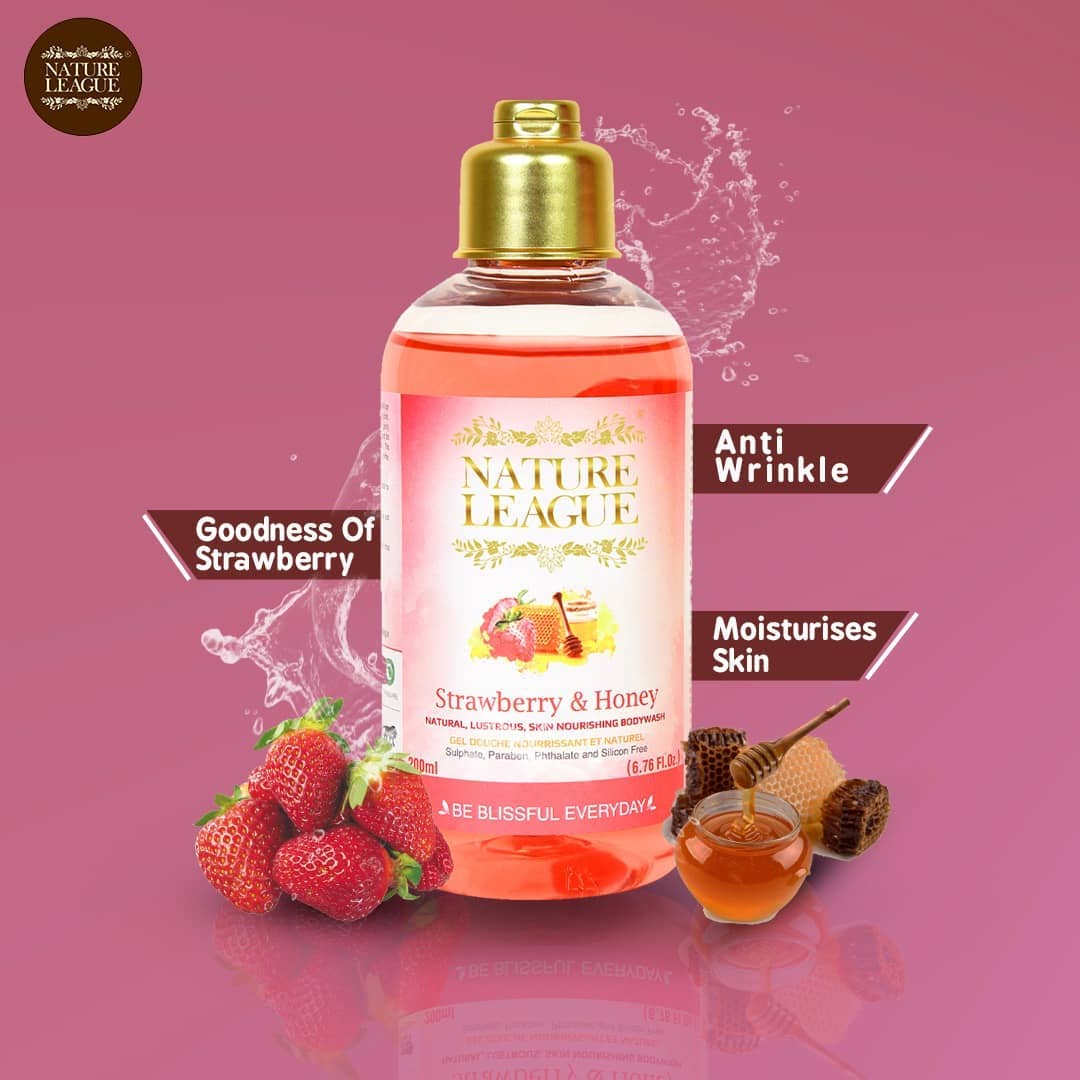 STRAWBERRY & HONEY, Silky & Skin Nourishing Natural Body Wash