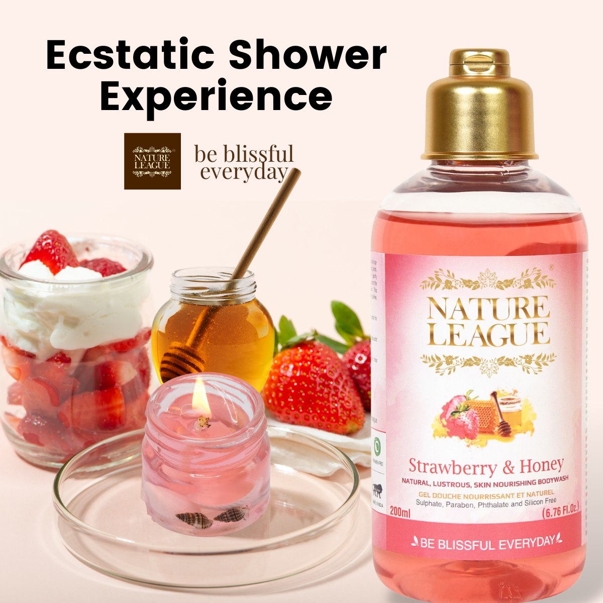 STRAWBERRY & HONEY, Silky & Skin Nourishing Natural Body Wash