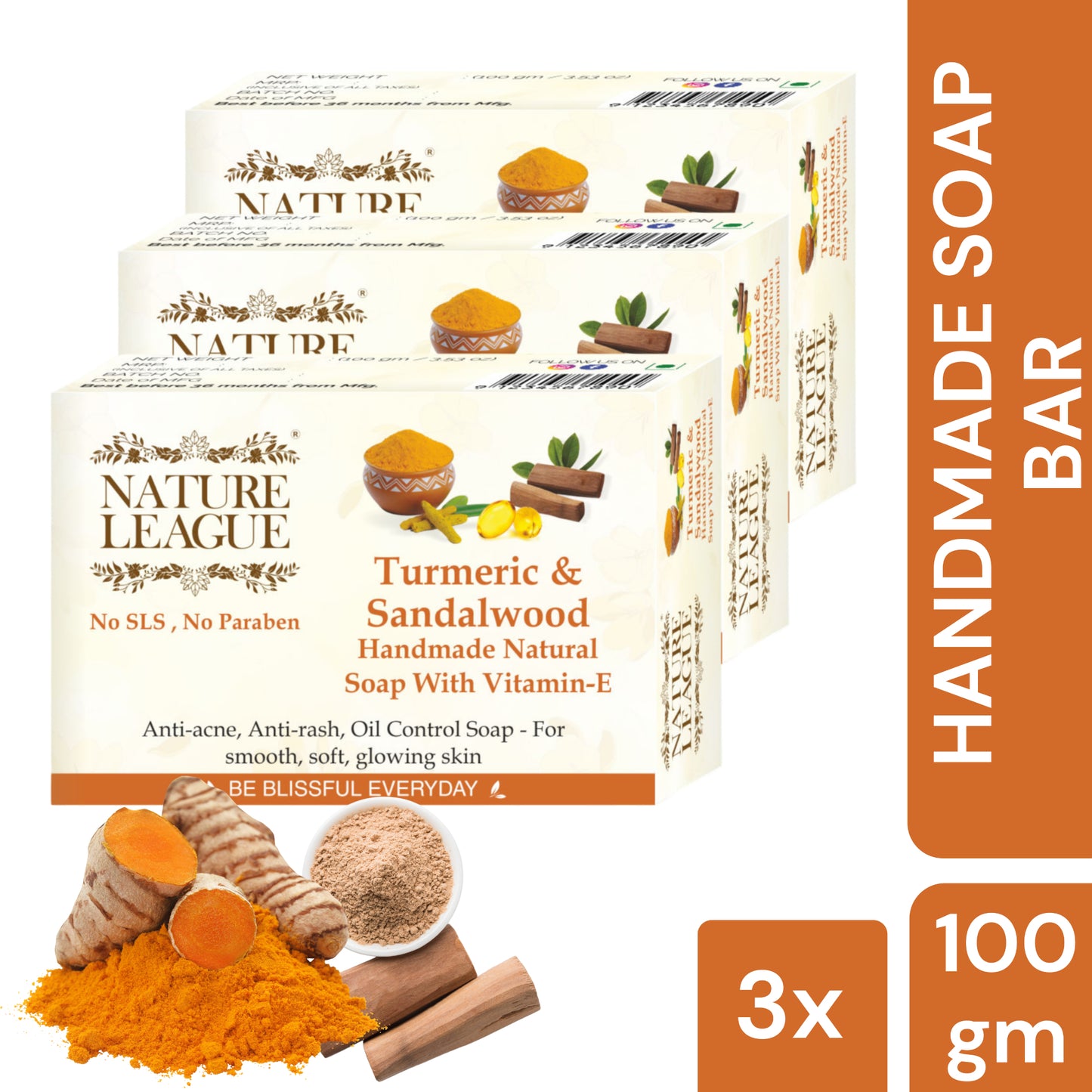 TURMERIC & SANDALWOOD Natural Skin Nourishing Handmade Soap