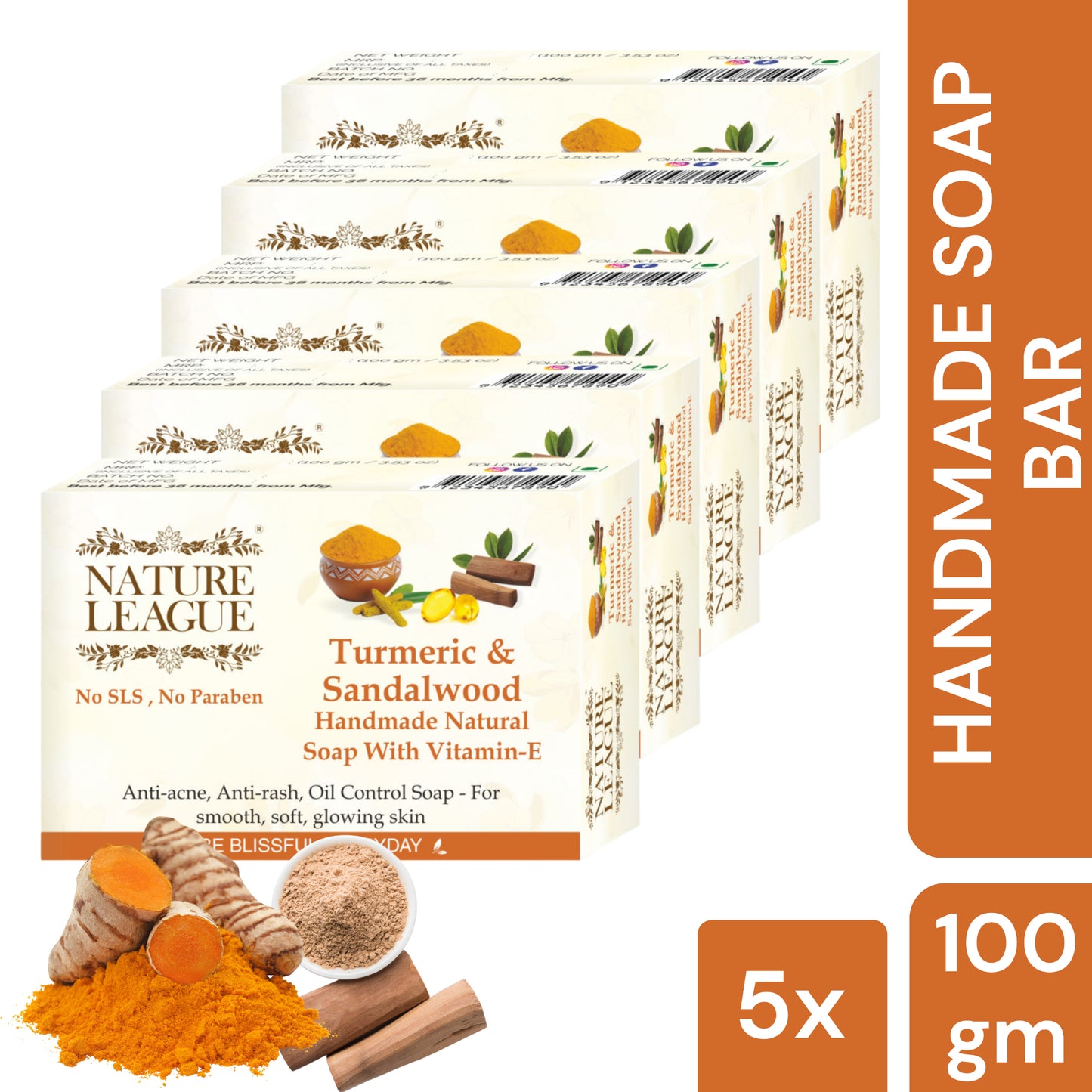 TURMERIC & SANDALWOOD Natural Skin Nourishing Handmade Soap