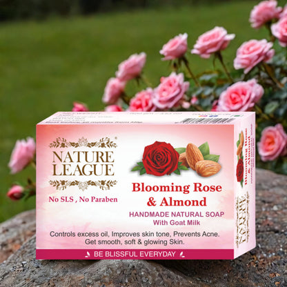 BLOOMING ROSE & ALMOND Natural Skin Nourishing Handmade Soap