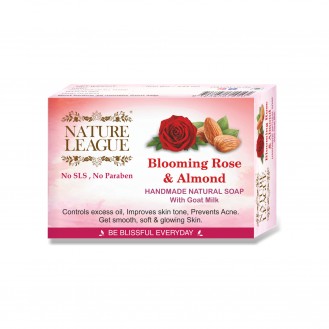 NATURE LEAGUE BLOOMING ROSE AND ALMOND- Natural Handmade Soap