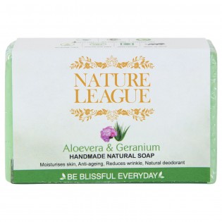 NATURE LEAGUE ALOE VERA AND GERANIUM- Natural Handmade Soap