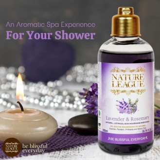 NATURE LEAGUE LAVENDER AND ROSEMARY NATURAL, LUSTROUS, SKIN NOURISHING BODY WASH