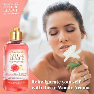 NATURE LEAGUE BLOOMING ROSE AND TEA TREE NATURAL SKIN NOURISHING BODYWASH